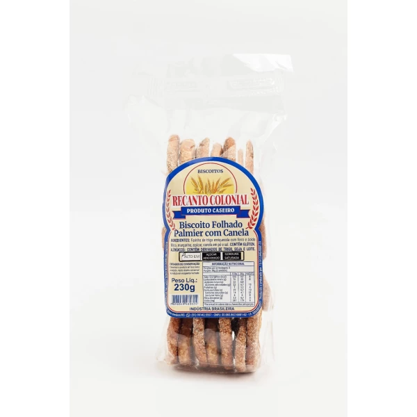 BISCOITO FOLHADO PALMIER COM CANELA